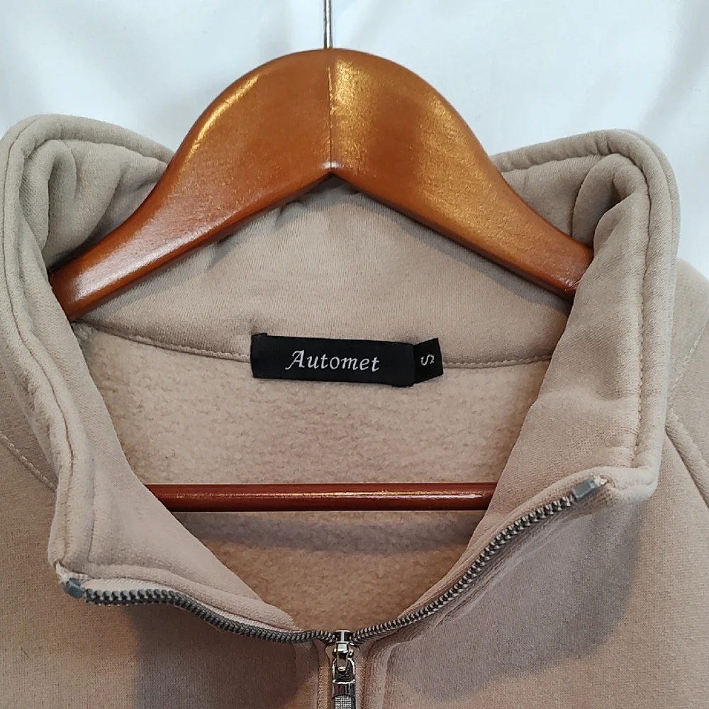 Women's Tan Half-Zip Sweater - Picture 7 of 7